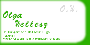 olga wellesz business card